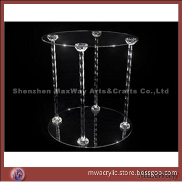 Clear Round Promotional Acrylic 2 Tiers Tower Wedding Party Cup Cake Display Stand Rack